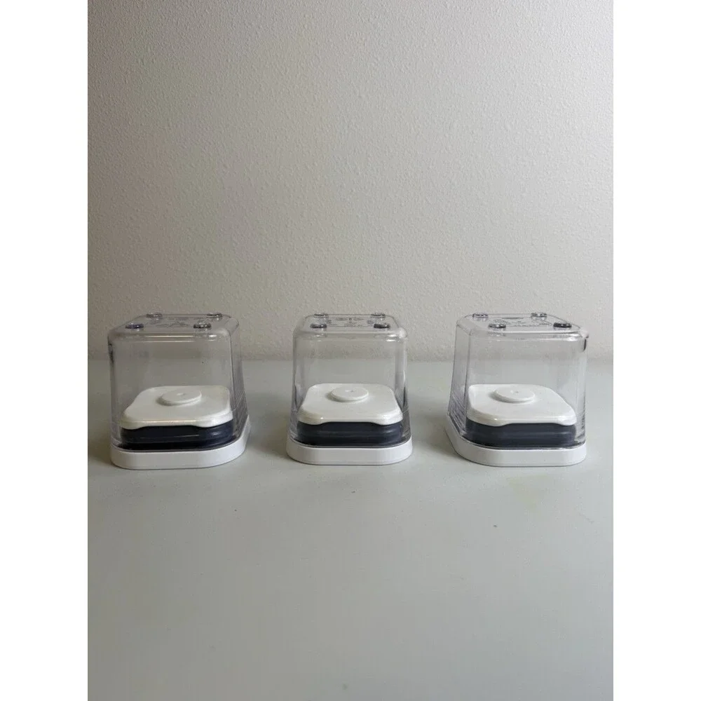 OXO POP Stackable Square Clear Food Storage Containers Snap Lids Set of 3 0.2qt
